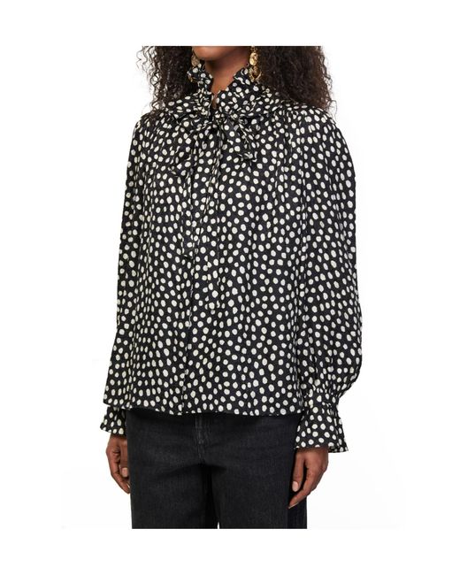 Chloé Black Ruffled Blouse With Pussycat Bow