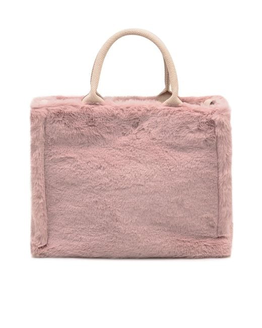 Marni Pink Faux-Fur Tote Bag