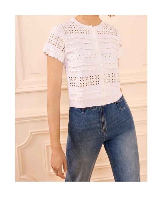 Ulla Johnson White Abriana Knitted Cardigan