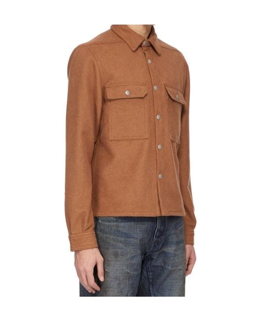 Rick Owens Brown Concordians Cropped Outershirt for men