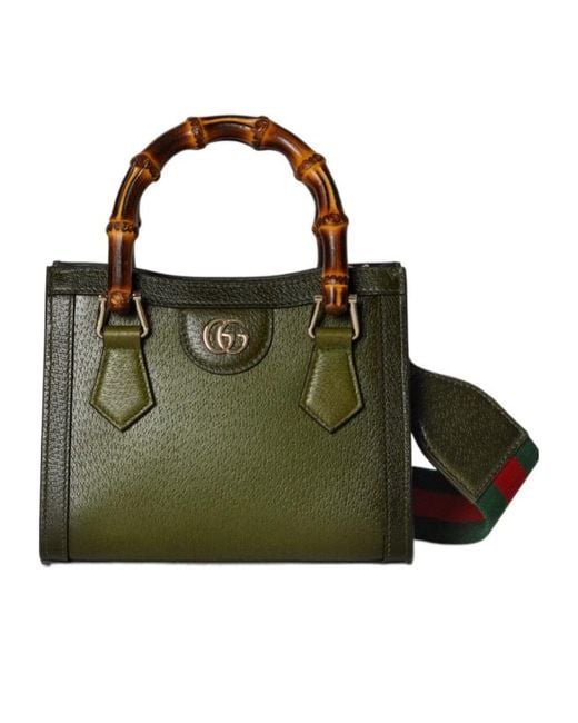 Gucci Green Diana Small Tote Bag