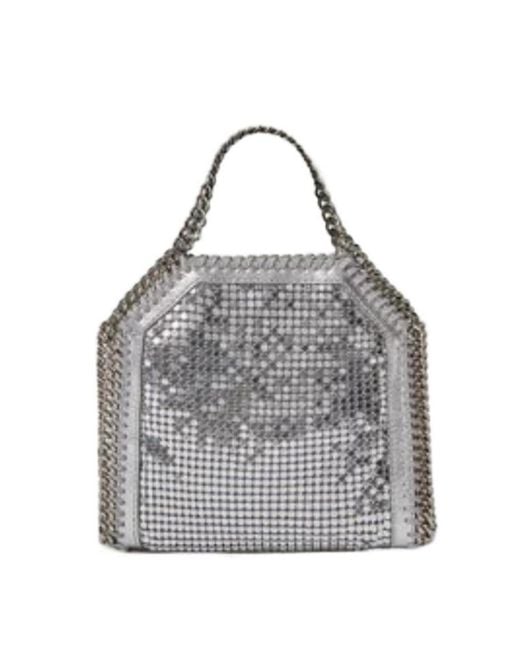 Stella McCartney Gray Falabella Chainmail Tiny Tote Bag