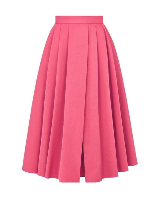 Dior Pink Mid-Length Pleated Skirt