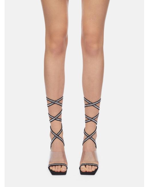 The Attico White Open-Toed High-Heeled Sandals
