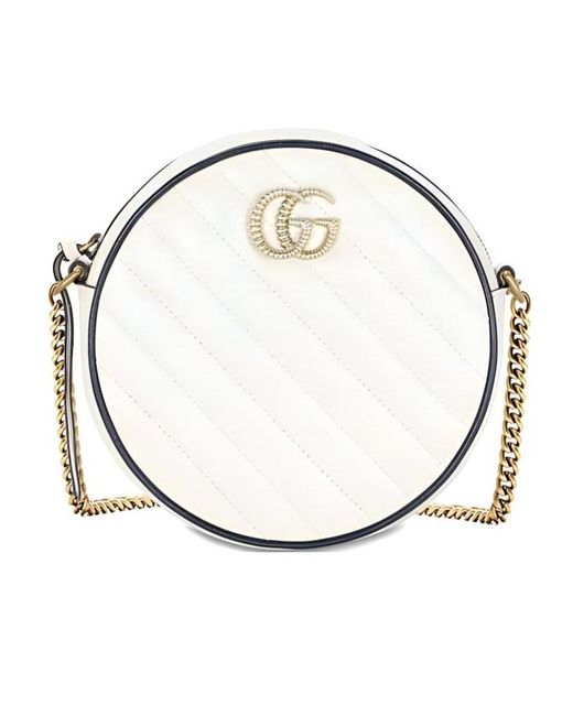 Gucci White Marmont Crossbody Bag
