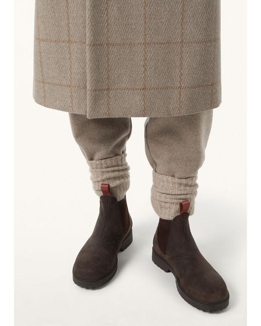 Loro Piana Brown Round Toe Slip-On Boots for men