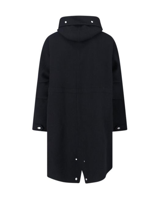Jil Sander Black Zipped Hooded Jacket for men
