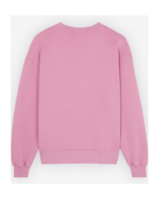 Maison Kitsuné Pink Maison Kitsuné Bold Fox Head Patch Crewneck Sweatshirt