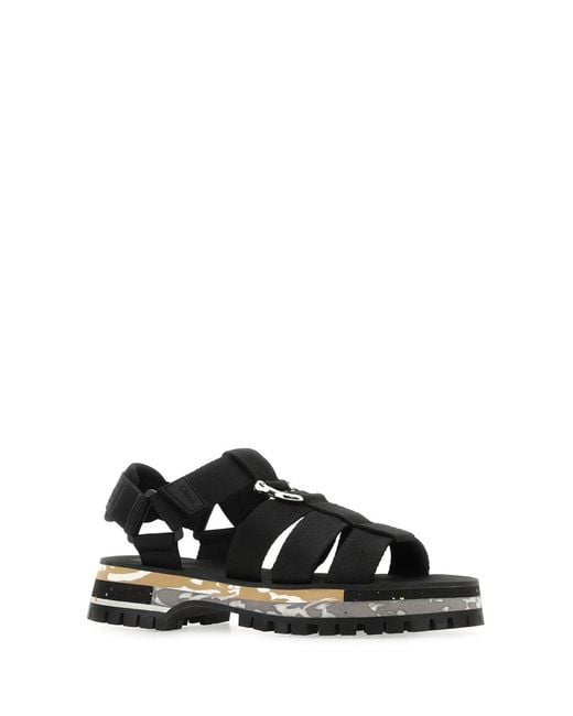 Chloé Black Net Sustain Nikie Embellished Webbing Flatform Sandals