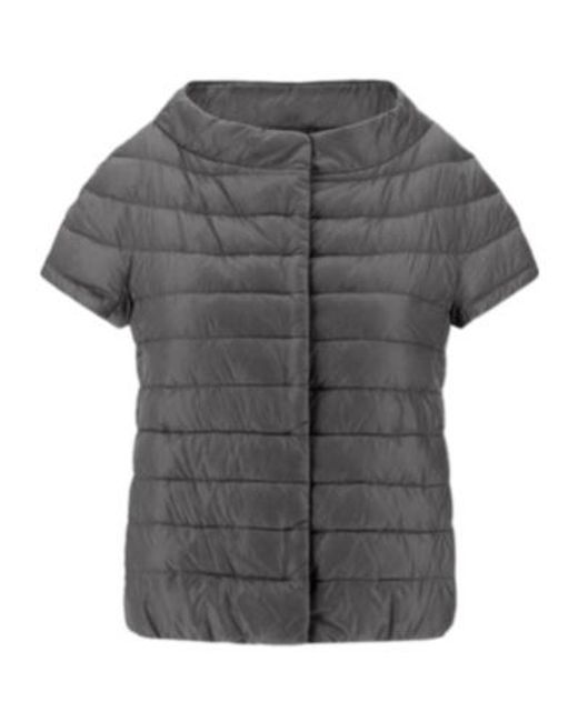 Herno Gray Quilted Short-Sleeved Down Jacket