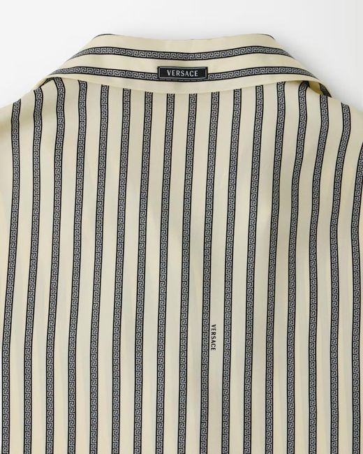 Versace Gray Printed Silk Twill Shirt