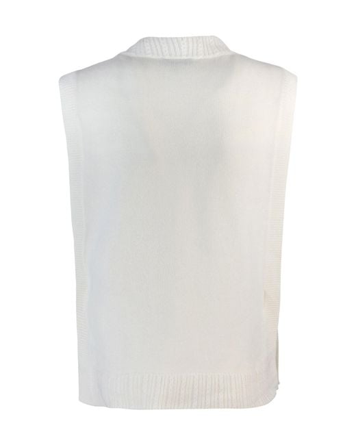 A.P.C. White Crewneck Knitted Vest
