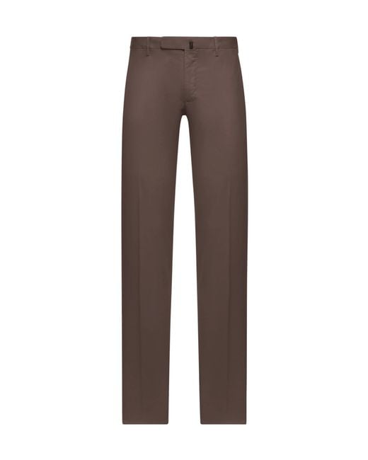 Incotex Brown Pattern 30 Slim Fit Pants for men