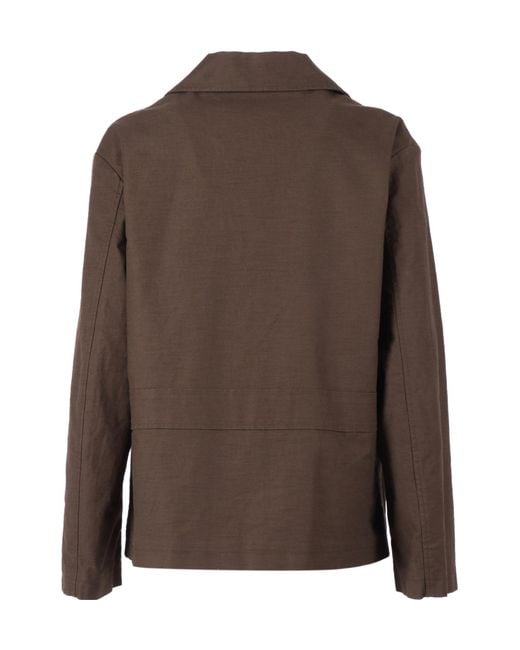 Aspesi Brown Long-Sleeved Buttoned Jacket