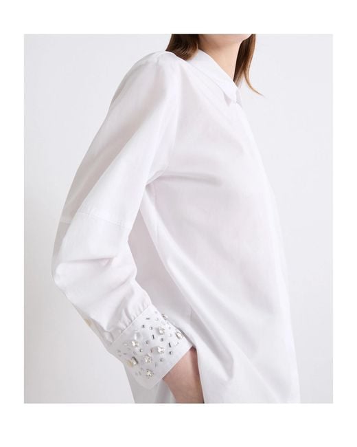 Marella White Embroidered Cotton Shirt