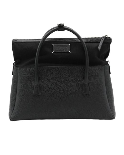 Maison Margiela Black Logo Patch Tote Bag
