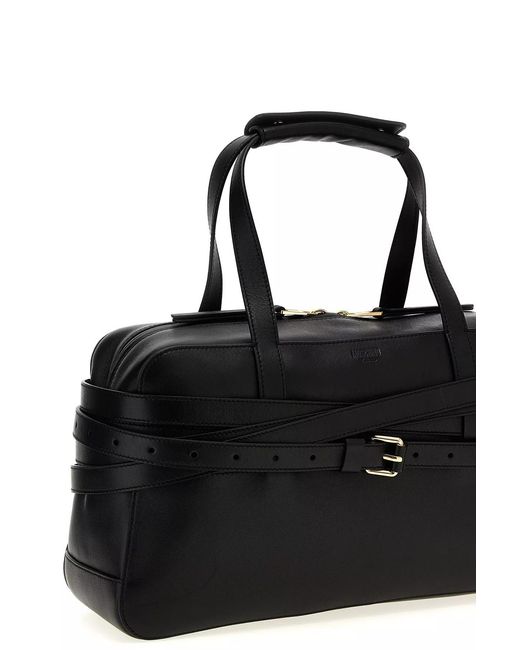 Moschino Black Tie Me Top Handle Bag