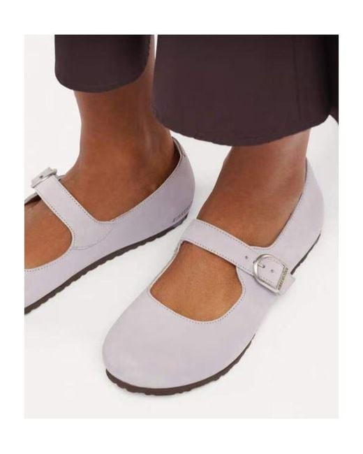 Birkenstock White Santa Clarita Mary Jane Flats