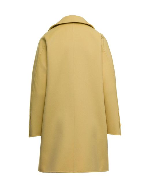Max Mara Yellow Wool-Blended Coat