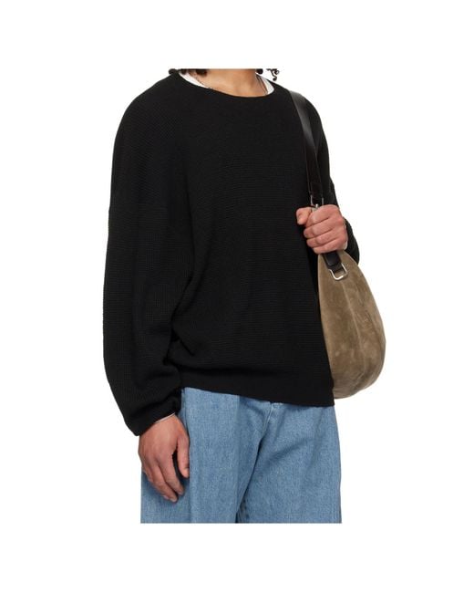 Fear Of God Black Signature 90S Waffle-Knit Sweater for men