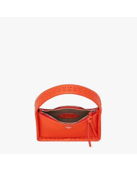 Fendi Red Mini Fendessence Logo Plaque Tote Bag