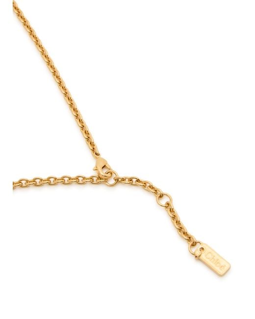 Chloé Metallic Logo Detail Necklace