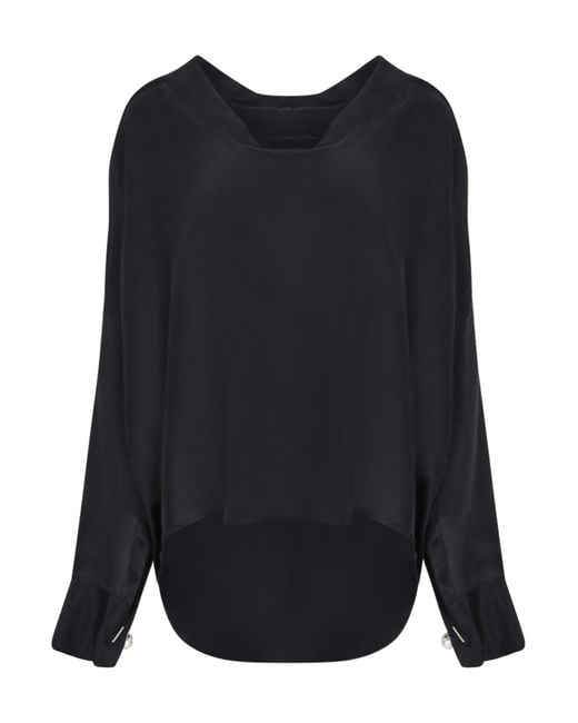 ERMANNO FIRENZE Blue Long-Sleeve Blouse