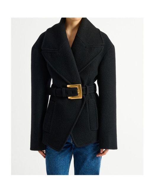 Balmain Black Belted Buckle Blazer