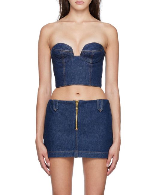 Magda Butrym Blue Denim Corset Top