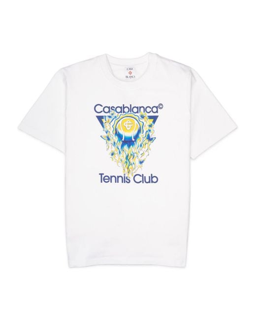 Casablanca White Round-Neck Printed T-Shirt for men