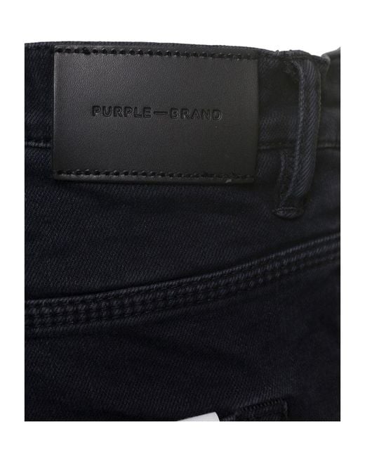 Purple Brand Black Ripped Detail Jeans for men