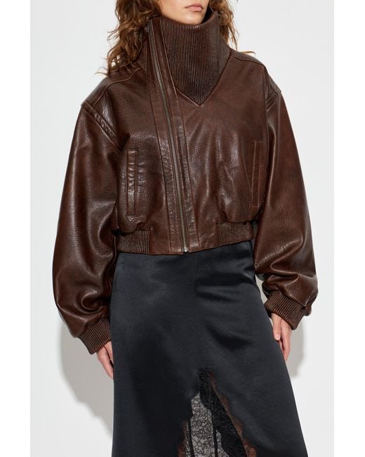 Christopher Esber Brown Diagonal Zipper Jacket