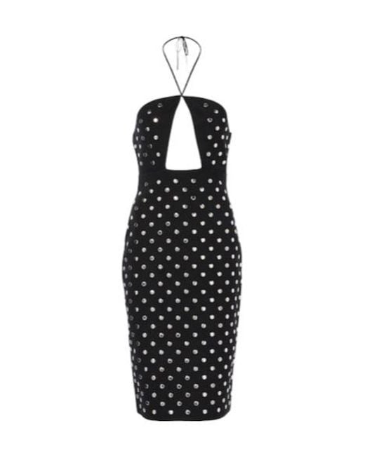 Stella McCartney Black Studded Cutout Halterneck Midi Dress