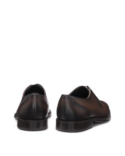 Boss Brown Lace-Up Derby Shoes for men