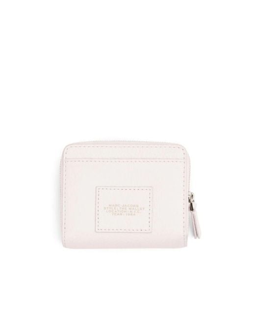 Marc Jacobs White Logo Printed Zipped Mini Compact Wallet