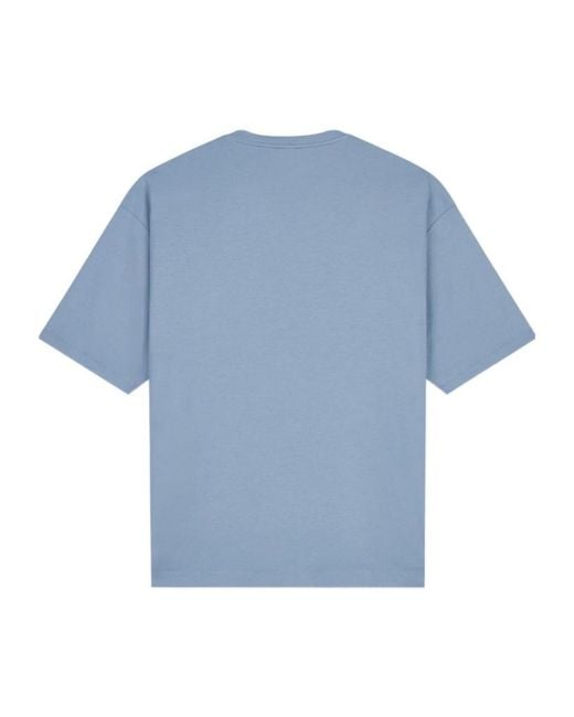 Giorgio Armani Blue Logo Embroidered Crewneck T-Shirt for men