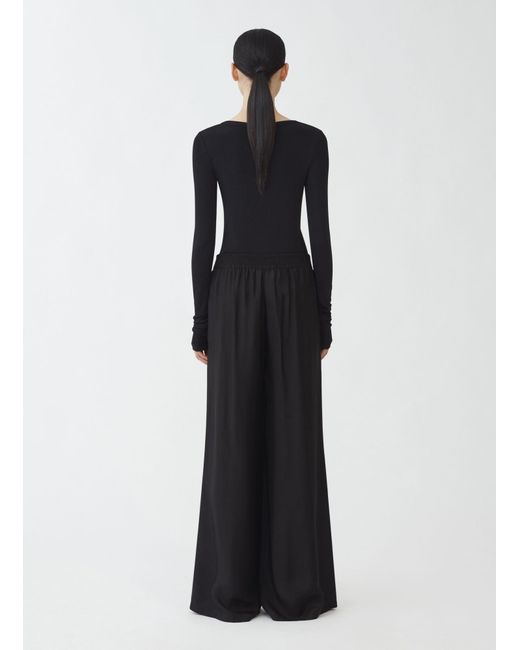 Fabiana Filippi Black Twill Wide-Leg Casual Pants
