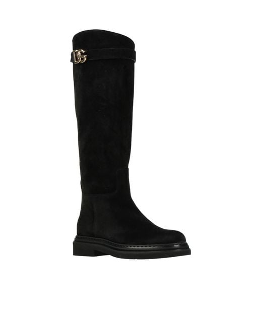 Dolce & Gabbana Black Solid Color Long Boots