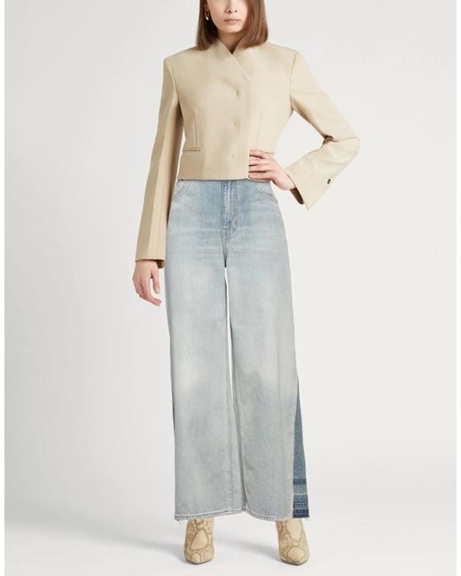 Chloé Gray Light-Colored Denim Wide-Leg Pants