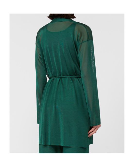 Max Mara Green Viscose Yarn Wrap Cardigan