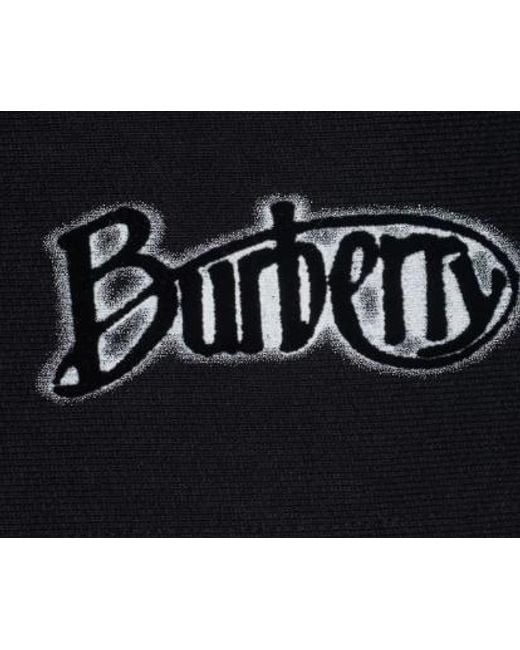 Burberry Black Flocked-Logo Cotton-Blend Shorts for men