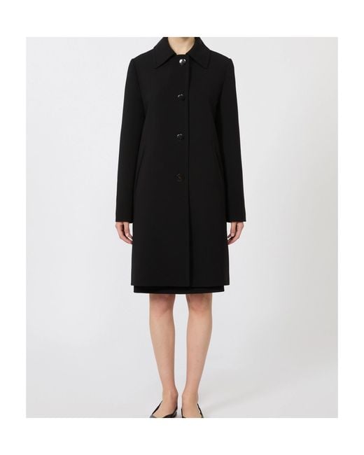 Max Mara Black Tailored Knee-Length Coat