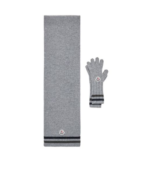 Moncler White Striped Wool Set