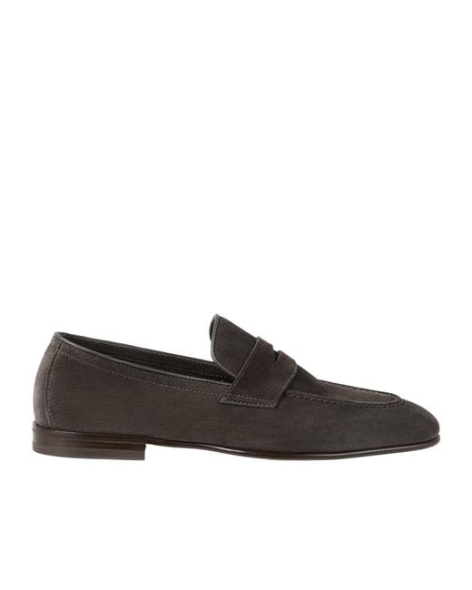 Brunello Cucinelli Brown Slip-On Penny Loafers for men