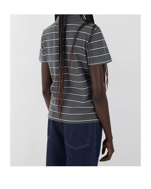 Paloma Wool Blue Striped Short-Sleeved Polo Shirt
