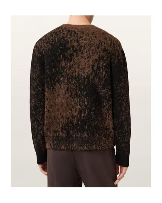 AllSaints Black Storm Patterned Sweater for men