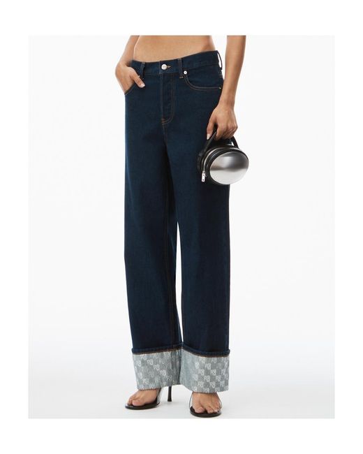 Alexander Wang Blue Middle Waist Straight Tube Jeans