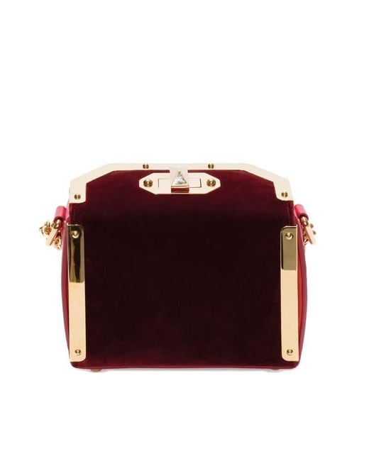 McQueen Red Splice Flip Chain Shoulder Bag