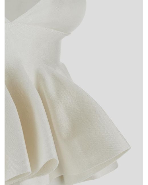 Alaïa Gray Alaïa Godet Knitted Bra Top