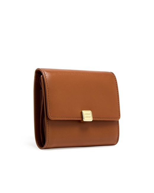 Miu Miu Brown Small Flip Wallet
